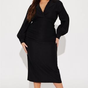Fashion Nova Black Midi Dress